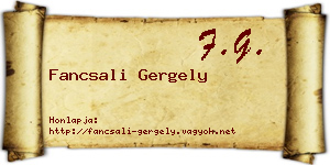 Fancsali Gergely névjegykártya