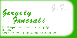 gergely fancsali business card